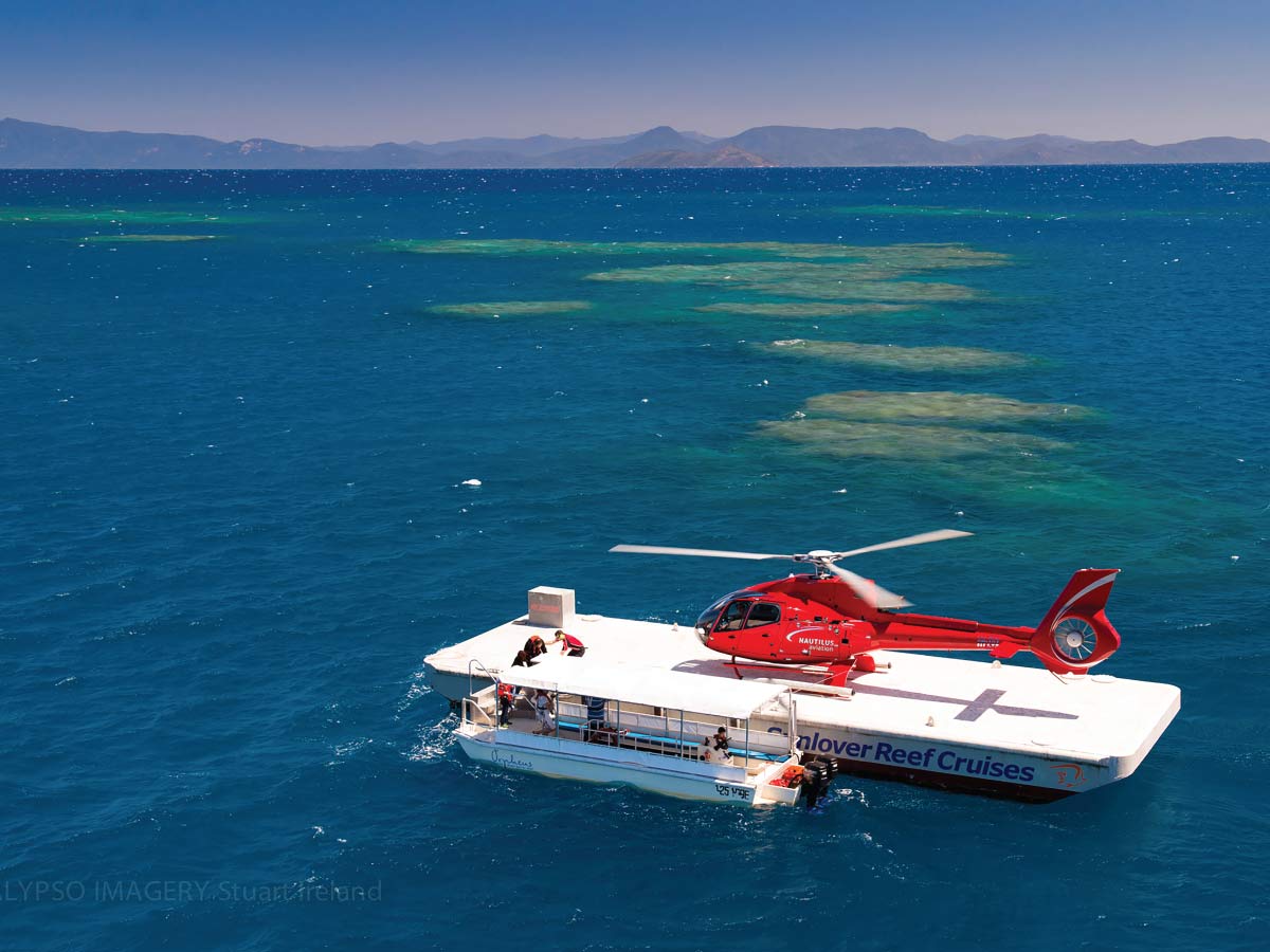 tour great barrier reef cairns helicopter